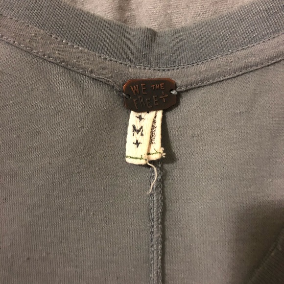 Free People Distressed V neck Tee - Picture 4 of 5